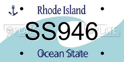 SS946 Rhode Island License Plate