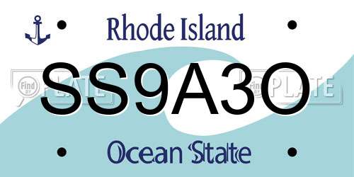 SS9A3O Rhode Island License Plate