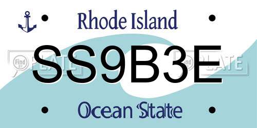 SS9B3E Rhode Island License Plate