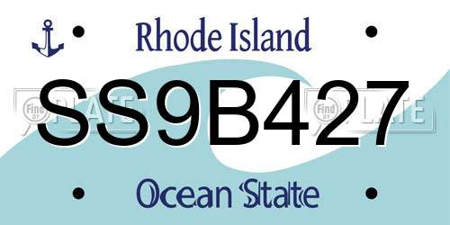 SS9B427 Rhode Island License Plate