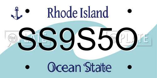 SS9S5O Rhode Island License Plate