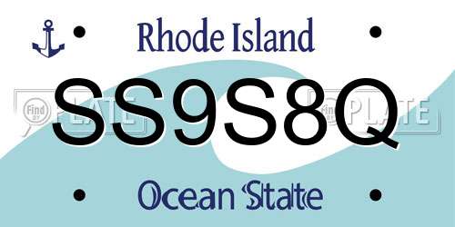 SS9S8Q Rhode Island License Plate