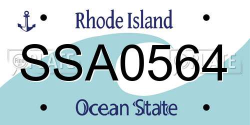SSA0564 Rhode Island License Plate