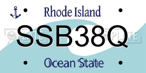 SSB38Q Rhode Island License Plate
