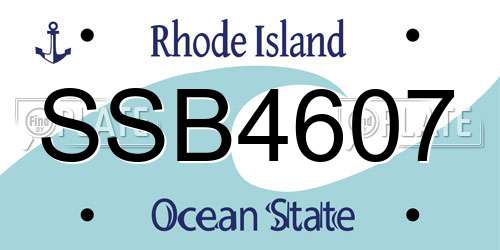 SSB4607 Rhode Island License Plate
