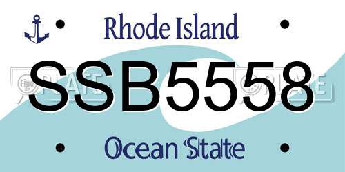 SSB5558 Rhode Island License Plate