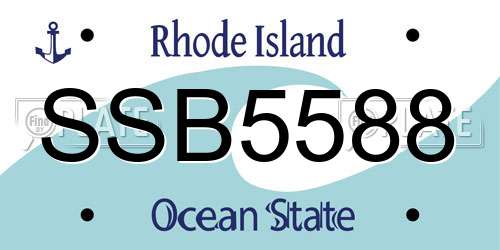 SSB5588 Rhode Island License Plate