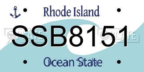 SSB8151 Rhode Island License Plate