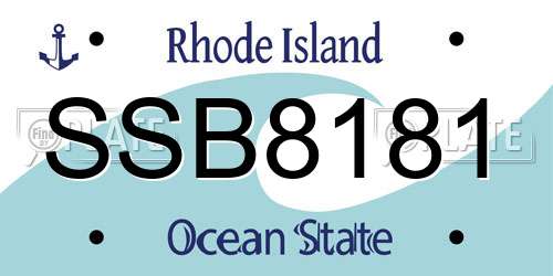 SSB8181 Rhode Island License Plate