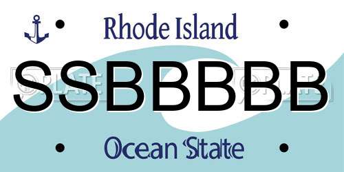 SSBBBBB Rhode Island License Plate