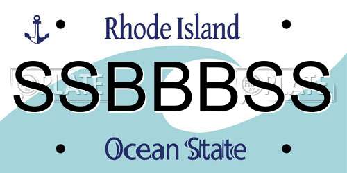 SSBBBSS Rhode Island License Plate