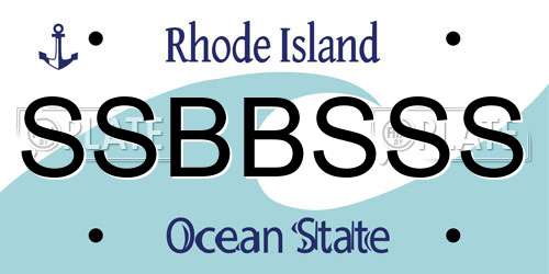 SSBBSSS Rhode Island License Plate