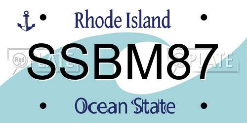 SSBM87 Rhode Island License Plate