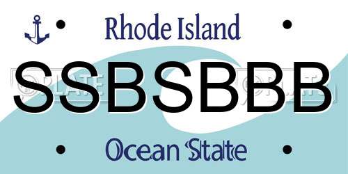 SSBSBBB Rhode Island License Plate