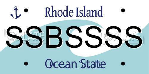 SSBSSSS Rhode Island License Plate