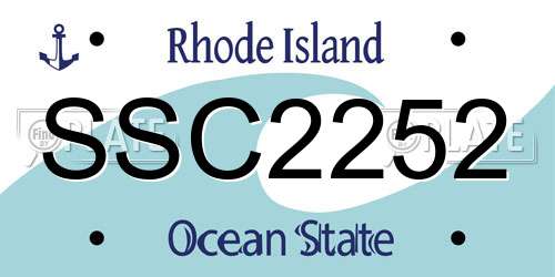 SSC2252 Rhode Island License Plate