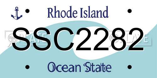 SSC2282 Rhode Island License Plate