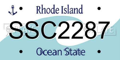 SSC2287 Rhode Island License Plate