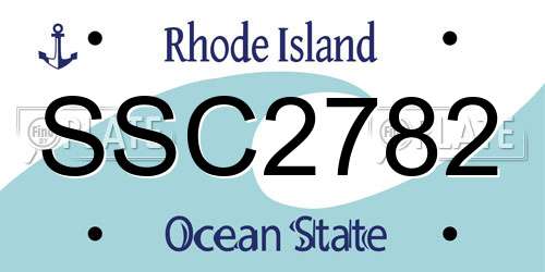 SSC2782 Rhode Island License Plate