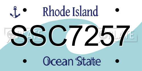 SSC7257 Rhode Island License Plate