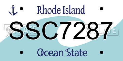 SSC7287 Rhode Island License Plate