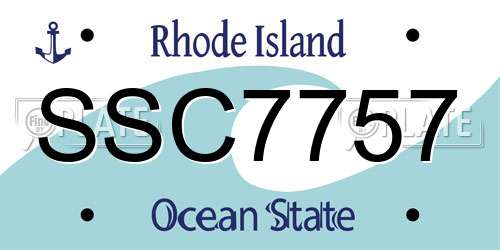 SSC7757 Rhode Island License Plate