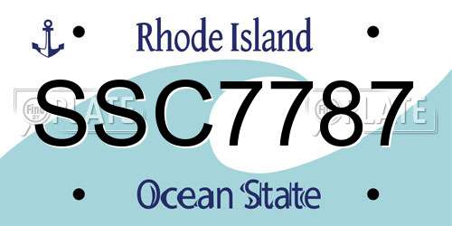 SSC7787 Rhode Island License Plate