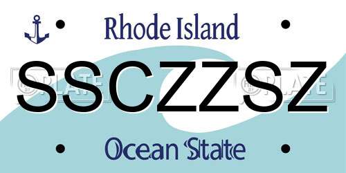 SSCZZSZ Rhode Island License Plate