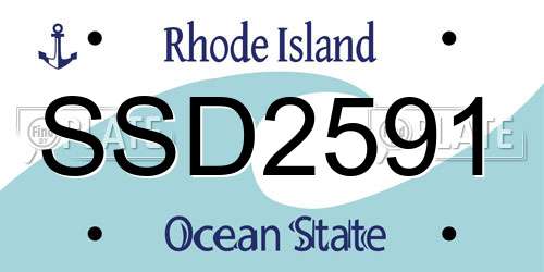 SSD2591 Rhode Island License Plate