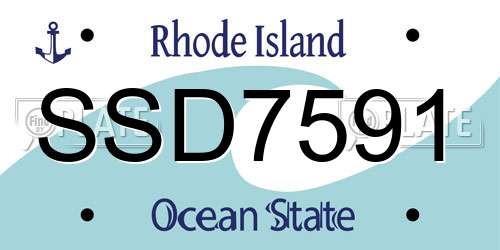 SSD7591 Rhode Island License Plate