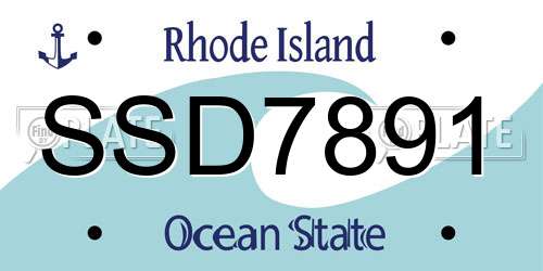SSD7891 Rhode Island License Plate