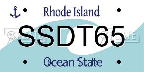 SSDT65 Rhode Island License Plate