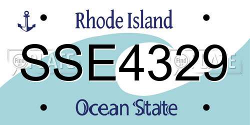 SSE4329 Rhode Island License Plate