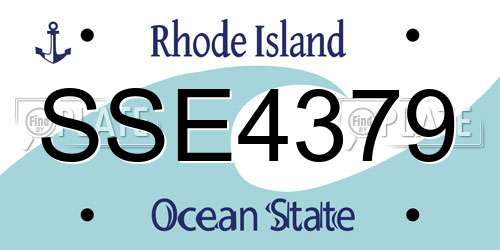 SSE4379 Rhode Island License Plate