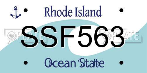 SSF563 Rhode Island License Plate