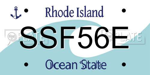 SSF56E Rhode Island License Plate
