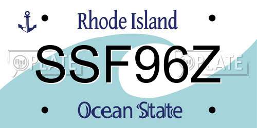 SSF96Z Rhode Island License Plate