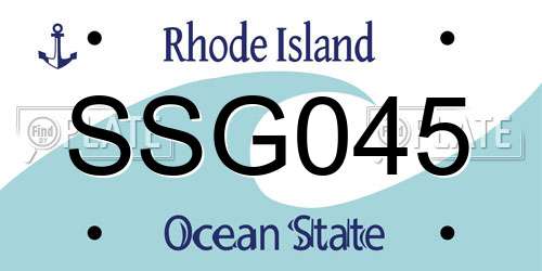 SSG045 Rhode Island License Plate