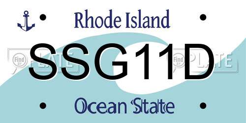 SSG11D Rhode Island License Plate