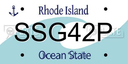 SSG42P Rhode Island License Plate