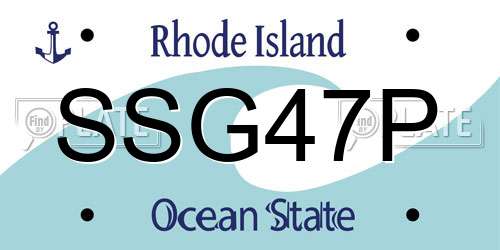 SSG47P Rhode Island License Plate
