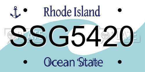 SSG5420 Rhode Island License Plate