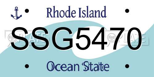 SSG5470 Rhode Island License Plate