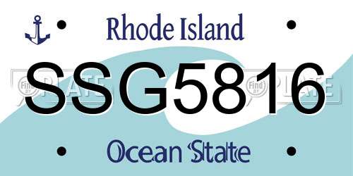 SSG5816 Rhode Island License Plate