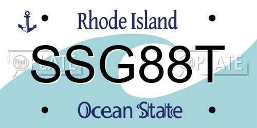 SSG88T Rhode Island License Plate