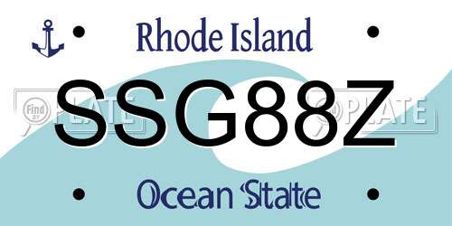 SSG88Z Rhode Island License Plate