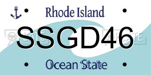 SSGD46 Rhode Island License Plate