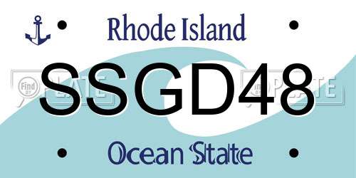 SSGD48 Rhode Island License Plate