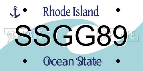 SSGG89 Rhode Island License Plate
