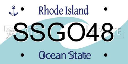 SSGO48 Rhode Island License Plate
